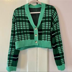Green cardigan SHEIN